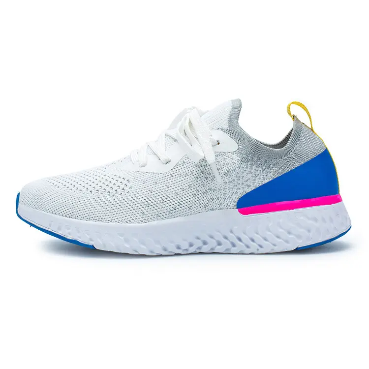 China Supplier Men Lady Comfortable Jogging Flat Breathable Knit Sneakers Sport Running Shoes Woman