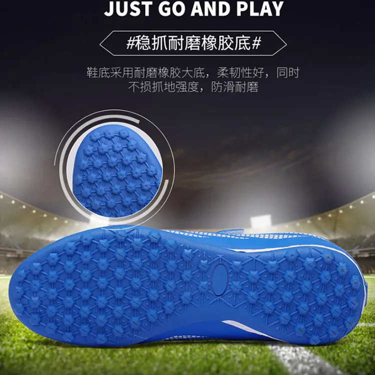 China OEM ODM Service Microfiber Leather Waterproof Outdoor Turf Soccer Shoes For Boys Girls